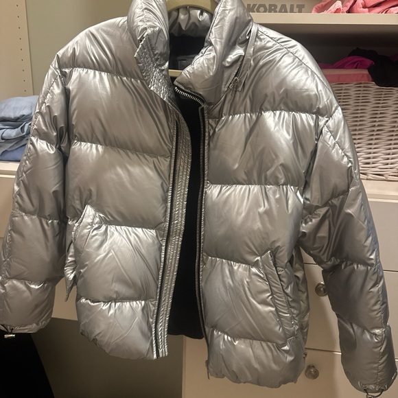 Silver Puffer Jacket - Picture 1 of 2